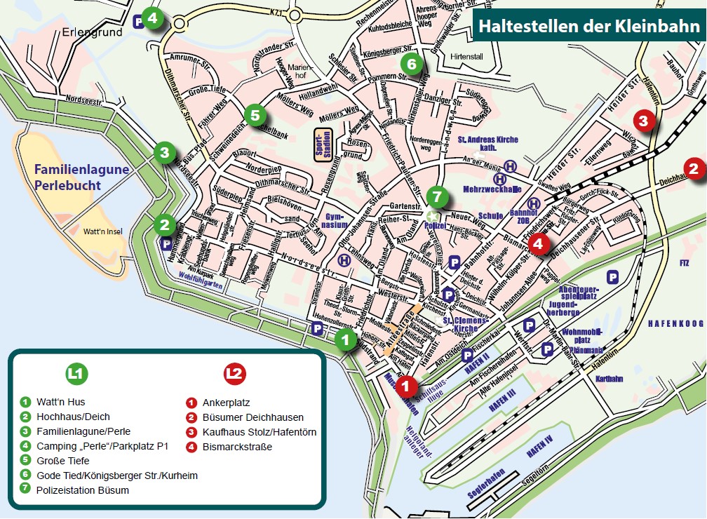 Haltestellen Büsumer Kleinbahn